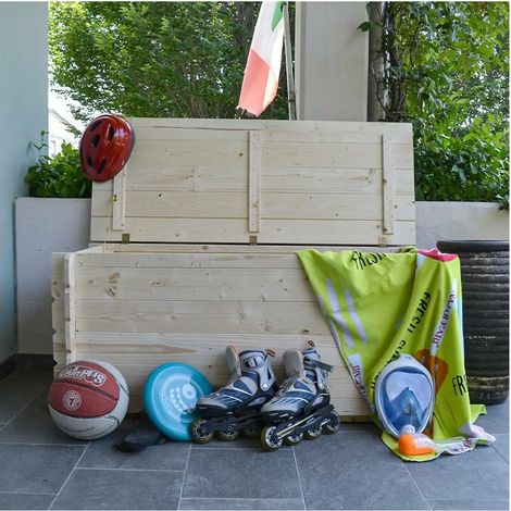 Baule Cassapanca in legno da esterno Giove 130X60X54H CM (1/5)