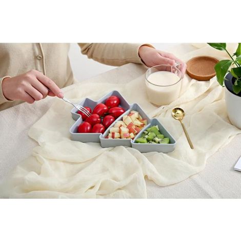 Boîte Alimentaire en Plastique,Arbre de Noël Boîte,Bonbons collations,Noix,Graines,Fruits secs Assiettes en Plastique,Vaisselle Bol (1/4)