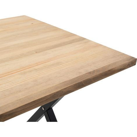 Mesa Comedor Pata X ECO 120x80x75cm Negra en madera maciza de pino acabado vintage estilo industrial Box Furniture