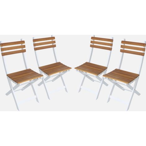 Silla de jardín plegable madera de acacia, set de 4 (1/5)
