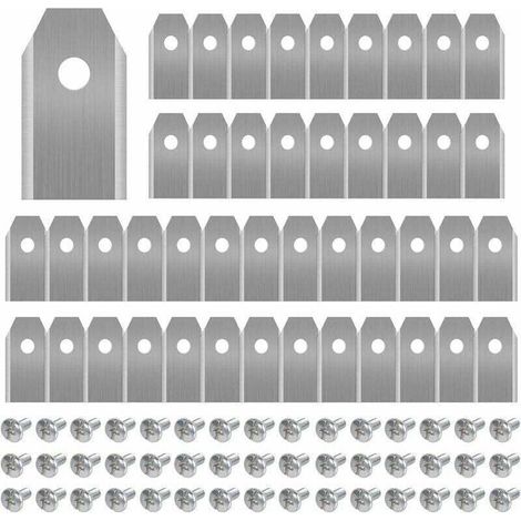 Lame de tondeuse,45 x Lames de Couteau en Titane pour Toutes Les Tondeuses Robotiques Husqvarn/Automower/ Yardforce/Gardena(3g-0.75mm) Avec 45 Vis, Lames de Rechange pour Modles 105,310,315,