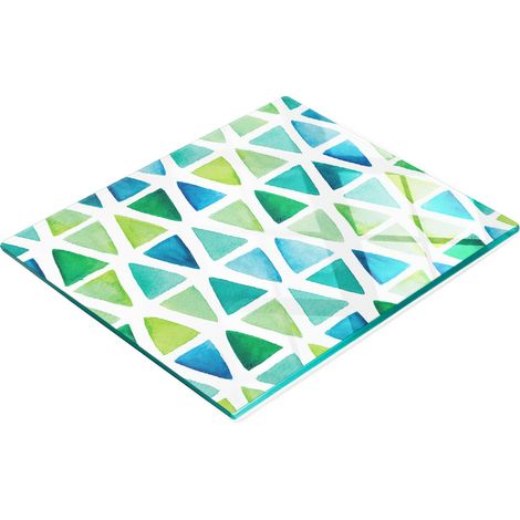 Dekoratives Schneide- und Servierbrett aus Glas mit Dreiecksmuster, 60 x 52 cm (1/5)