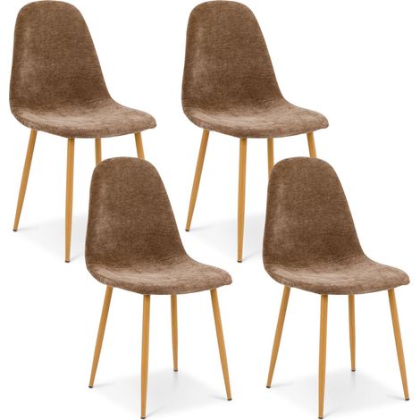 Lot de 4 chaises PUNTA Brun foncé (Lot de 4) (1/5)