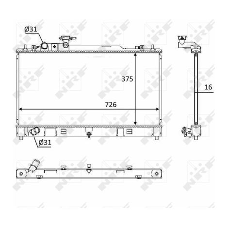 Radiateur, refroidissement du moteur NRF 58393 MAZDA LF4J15200B LF4J15200C