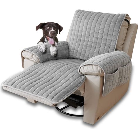Sesselschoner für Relaxsessel Sesselüberwurf mit Armlehne Sesselauflage Anti-Rutsch Fernsehsessel Schonbezug Sofa Armlehnenbezüge Sesselbezug für Haustieren Hund(Grau,1 Sitz)