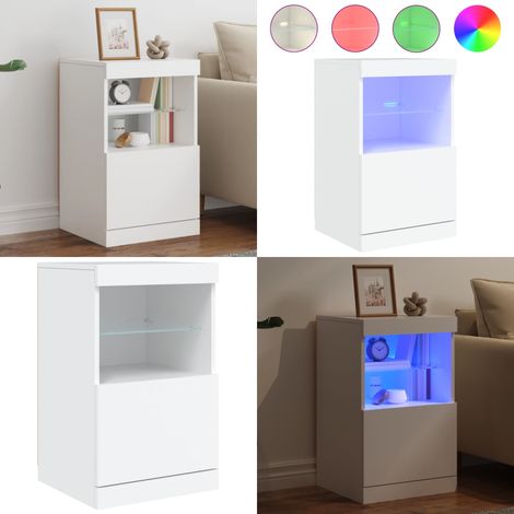 Buffet avec lumières LED blanc 41x37x67 cm - Buffet Design Moderne - Meuble Rangement - Luminaire Led Rgb - Armoire Lumineuse - Décoration Intérieur - Home & Living (1/5)