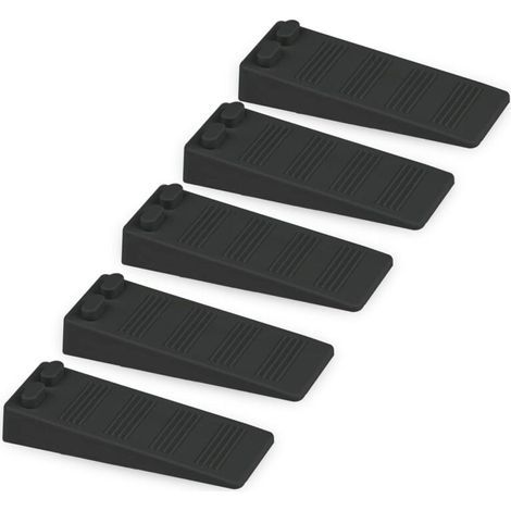 5 pièces cale porte caoutchouc souple, Hauteur Reglable Antidérapante bloc, Non Toxique, Non Odeur arrêt de porte, Protège Sols et Murs, Pour Tapis, Béton, parquets (Noir) (1/4)