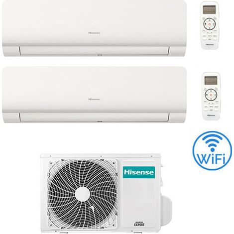 Climatizzatore Condizionatore Inverter Hisense New Energy Wifi R32 Dual Split 7000 + 7000 BTU con U.E. 2AMW42U4RGC Classe A++/A+ Novità 2021 (1/5)