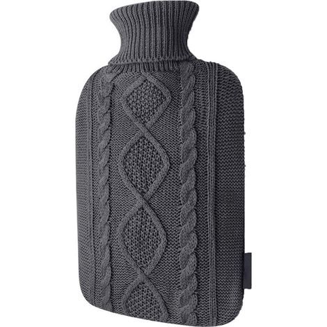 Housse de bouillotte haut de gamme en maille douce – 2 L – Blanche