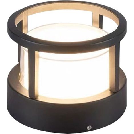 Pied d'éclairage cylindrique pour pelouse, diamètre10centimètre,7Lumière blanche chaude, étanche (1/5)