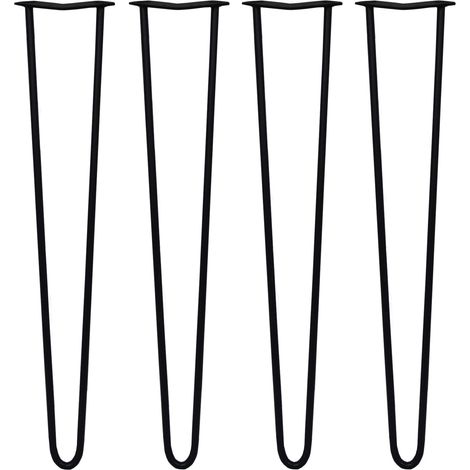 4 Gambe per Tavolo a Forcina SkiSki Legs 71cm Acciaio Nero 2 Rebbi 12mm