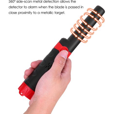 Détecteur de métaux portatif étanche, pointeur de métaux portable, outil de chasse au trésor, localisateur de métaux avec buzzer, vibration et réglage automatique, avec étui de ceinture. (1/3)