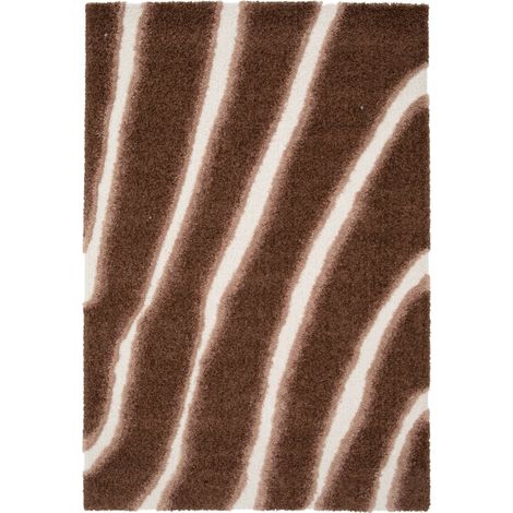 Indoor rug with brown striped pattern 230x160 cm - Nya