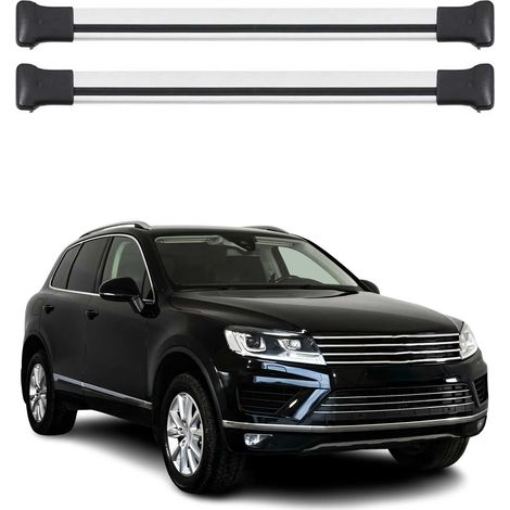 OMAC Aluminium Dachträger Querträger für VW Touareg II 2010-2013 Pre-FL – Max. 75 kg – 2 Stangen Silber (1/5)