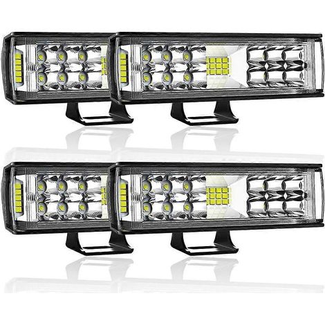 Barre lumineuse de travail LED ANMINGPU 12V/24V pour véhicules tout-terrain 4x4, feux antibrouillard pour camions, Lada, Niva, quads, bateaux et SSV (4 pièces) (1/5)