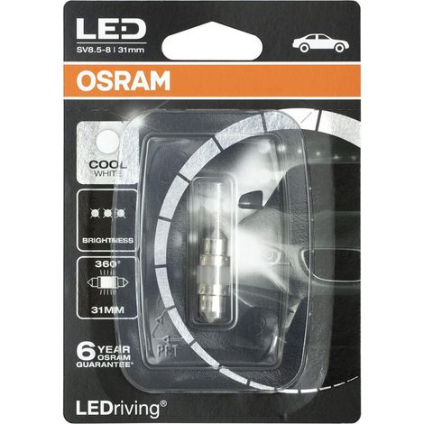 OSRAM LED Premium Retrofit SV8.5-8 31mm, C5W, interior lights, 6497CW-01B, Cool White, 12V, single blister (1 piece) - Auto Lampe Premium E-geprüft (1/2)