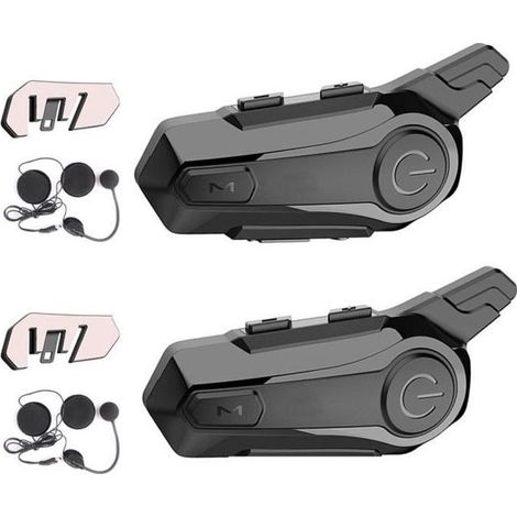intercom moto PRUMYA Bluetooth 5.0 intercom moto duo pour 2 casques Distance de communication 1km Appel vers 12h Étanche IPX6