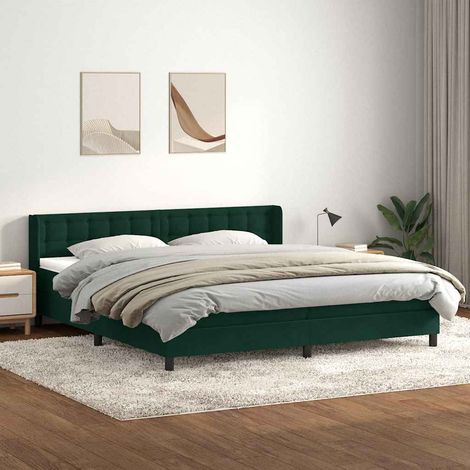 Boxspringbett mit Matratze Dunkelgrün 180x220 cm Samt (1/5)