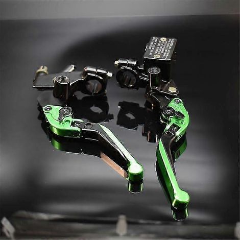 Kit de leviers de réservoir de liquide de frein et d'embrayage universel CNC 7/8" 22 mm pour moto (vert) (1/5)