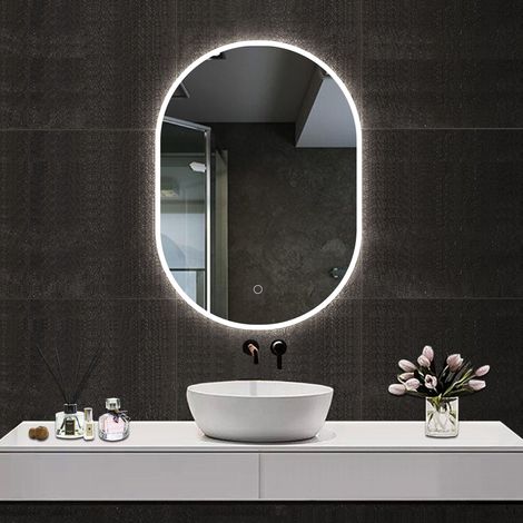 Ducha Casa Espejo de baño con led luz ,45 x 90 cm, con luz tres colores , antivaho , brillo ajustable , función memoria agapada. (1/5)