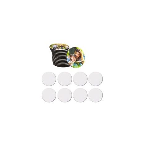 16 Pièces Aimants de Sublimation Blanc, 5x5cm Aimants Réfrigérateur pour Tableau Blanc, Bureau, Calendrier, Cuisine, Maison, Décoration Murale, Ronde (1/5)