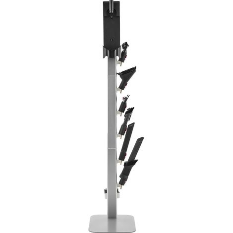 Support pour aspirateur, compatible avec les aspirateurs verticaux et accessoires Dyson séries G5, V15, V12, V11, V10, V8, V7 et V6. Support stable avec 6 crochets et pieds antidérapants, gris. (1/5)