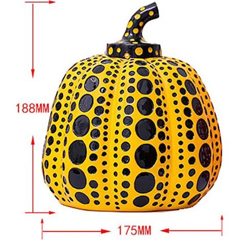 Boule décorative de bureau en forme de citrouille jaune, mini-boule décorative en verre (1/4)