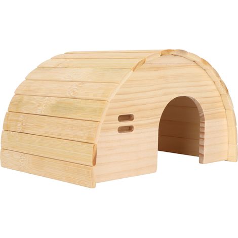 Maison en bois résistante aux morsures pour hamster, cachette en bois arquée pour cobaye, hamster nain, hamster doré (1/5)