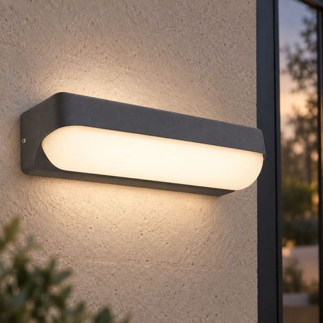 LED Außenwandleuchte Wandlampe Eingangsleuchte Anthrazit Aluminium IP54 B 26 cm (1/5)
