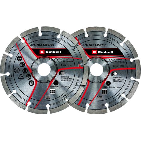 Disco de corte diamante Einhell 4350736 125 mm 2 unidades (1/2)