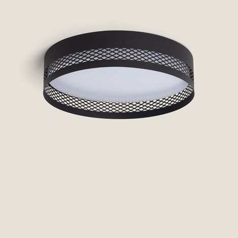 Plafoniera LED da 30 W in Acciaio Saska S Nero Opaco (1/5)