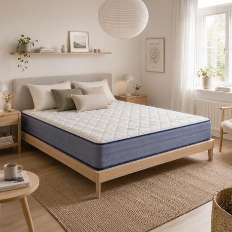 Matelas - JUANIO - Nova - 160x200 cm - Mémoire de forme haute densité - Soutien ferme 20 cm