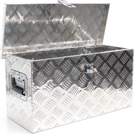 XPOtool Caja de aluminio con borde 60x25x30 cm para remolques y camiones almacenamiento resistente (1/5)