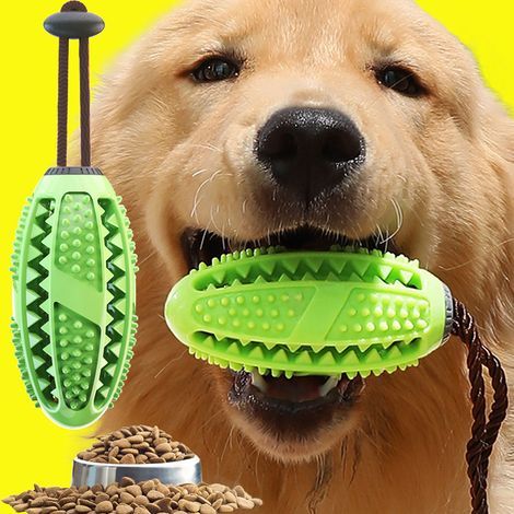 Giocattolo verde per cani, giocattolo da masticare, giocattolo per l'addestramento occupazionale e dell'intelligenza, giocattolo resistente in gomma per cani di taglia media e cuccioli (1/5)