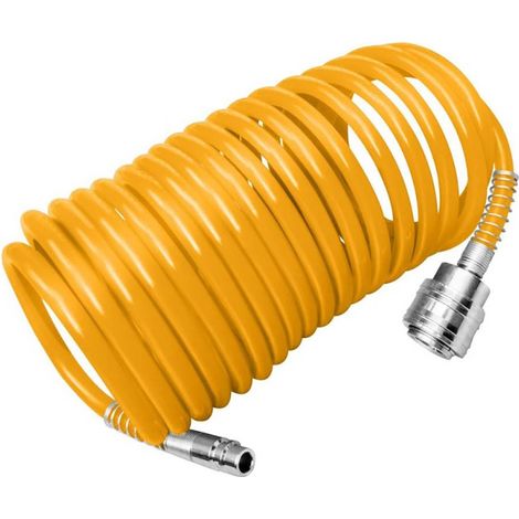 Ingco TUBO SPIRALATO 5 MT 10 MT 15 MT TUBO PER ARIA COMPRESSA COMPRESSORE flessibile 10 metri (1/4)