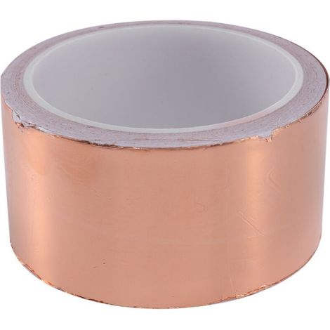 Rouleau Adhésif Cuivre Autocollant 50 mm x 10 m Protection Électrique Antistatique (1/4)