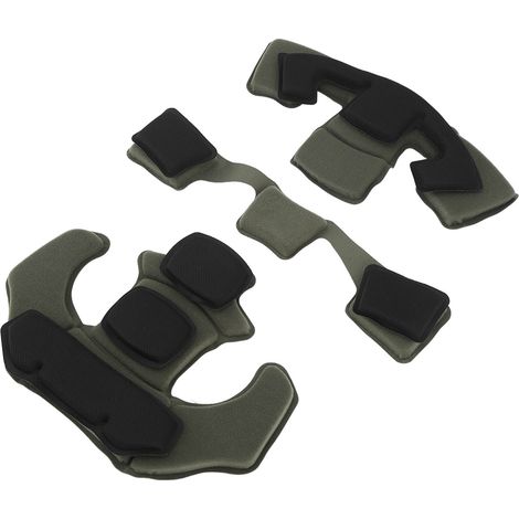 Ensemble de rembourrage de casque en éponge de nylon, coussinets de casque et jugulaire de rechange pour casques ACH, MICH, Wendy, FMA et EXF, couleur vert armée. (1/5)