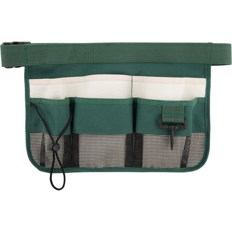 Riñonera para herramientas de jardinería, delantal con bolsillos confeccionado en tejido Oxford 600D (negro). (1/5)