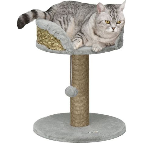 Shaft to cat, basket for cat, ball of set included, 40 cm x 40 cm x 49 cm, gray (1/5)