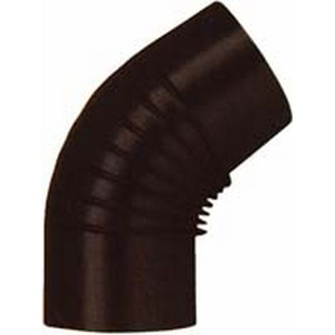1PZ GOMITO 45 PORCELLANATO PER STUFE A LEGNA NERO OPACO -  cm.15