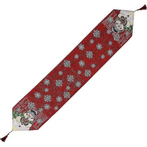 Nappe bonhomme de neige en coton et lin, articles de Noël, décorations de Noël, nappe, dessus de table (1/5)