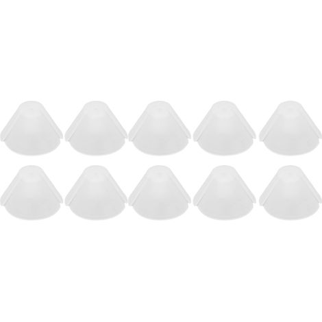 10 pièces embouts d'amplificateur auditif en silicone souple, forme corne, transparent blanc (1/5)