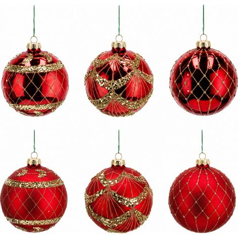 Ad Trend Set Palline di Natale Vetro Rosso D 10 Cm Ass. 1 Pz (1/2)