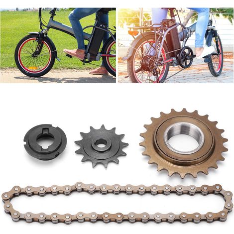 Jeu de pignon et chaîne 22 dents avec roue libre arrière, 38 maillons et pignon 13 dents (1/5)