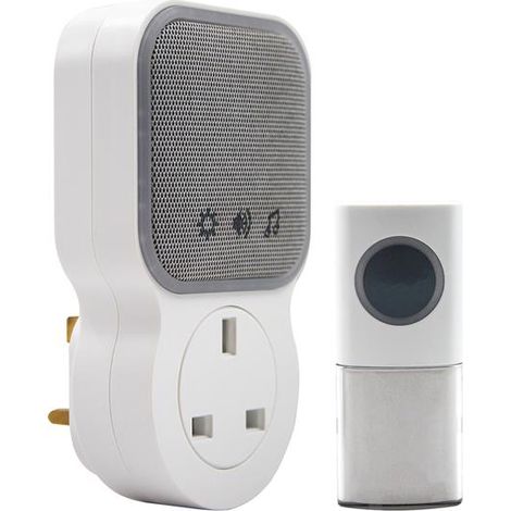 Wireless Plug-through Door Chime with Universal Compatibility and Easy Installation (Model 98520GB + W96001) (1/5)