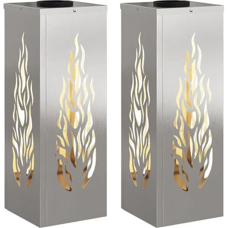 Kit d'éclairage solaire LED pour allée, acier inoxydable argenté (1/5)