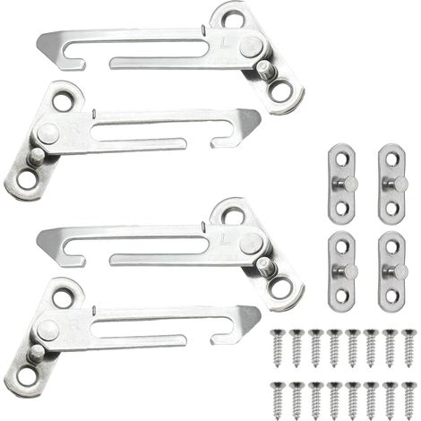 4 Pièces Limiteur de Fenêtre à Battants en Acier Inoxydable,Loquet de verrouillage de sécurité pour enfants de fenêtre coulissante,pour fenêtre UPVC