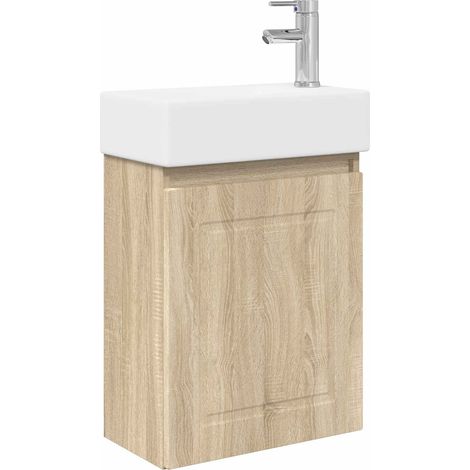 Bathroom Vanity Unit with Tap Sonoma Oak 45.5 x 22.5 x 84 cm vidaXL