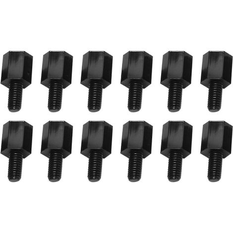 100 entretoises hexagonales en nylon pour carte mère, filetage M3, 6+6 mm, noires (1/4)