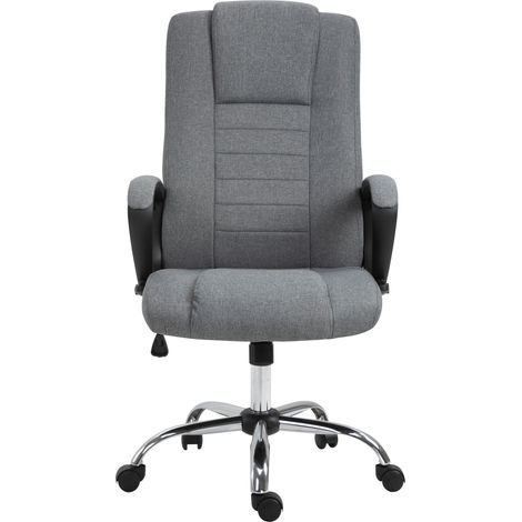LinenLook Swivel Office Chair  Dark Grey (1/5)